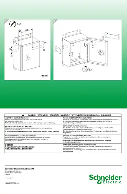 schneider施耐德PanelSeT S3D - Padlock system for NSYS3D...K3 - Instruction sheet